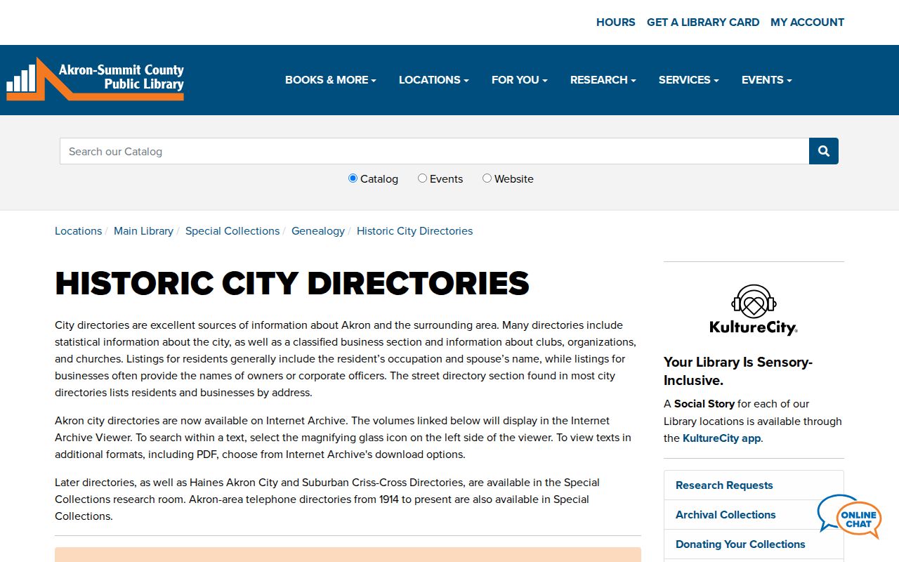 Green city directory research at Akron-Summit County Public Library