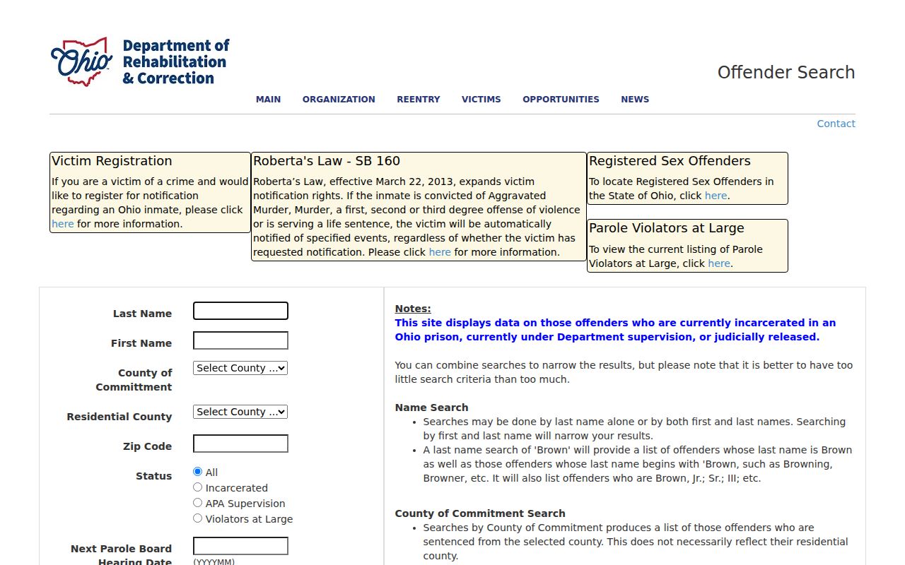 Green residents directory Ohio offender search interface