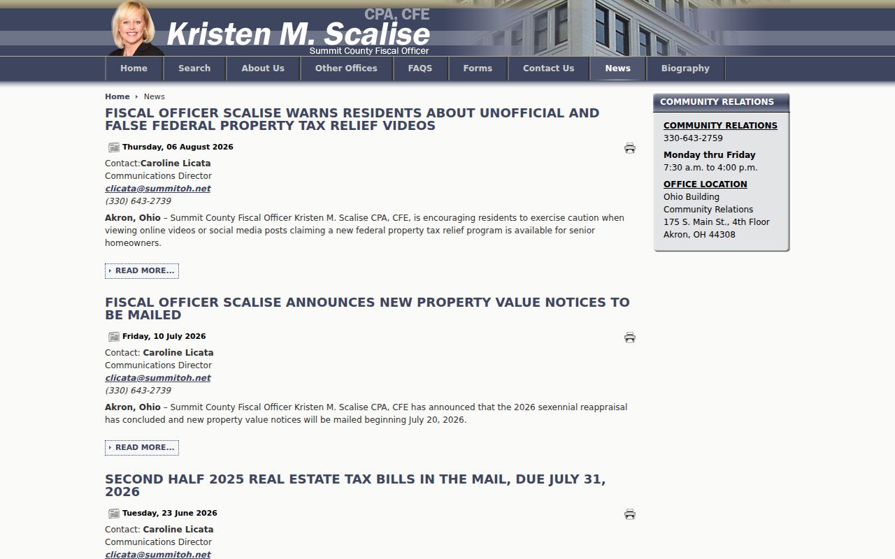 Green neighbors Summit Fiscal Office current notices page