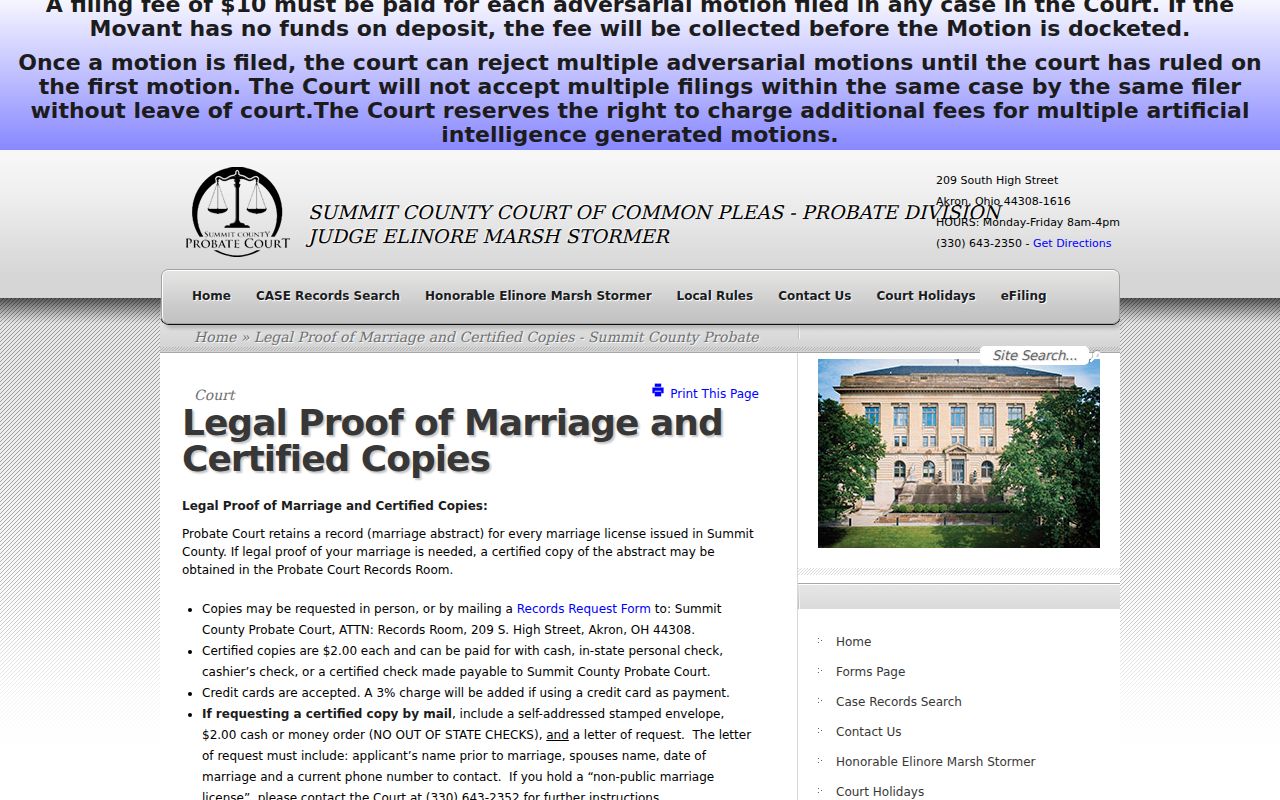 Green previous residents Summit Probate historical marriage record access