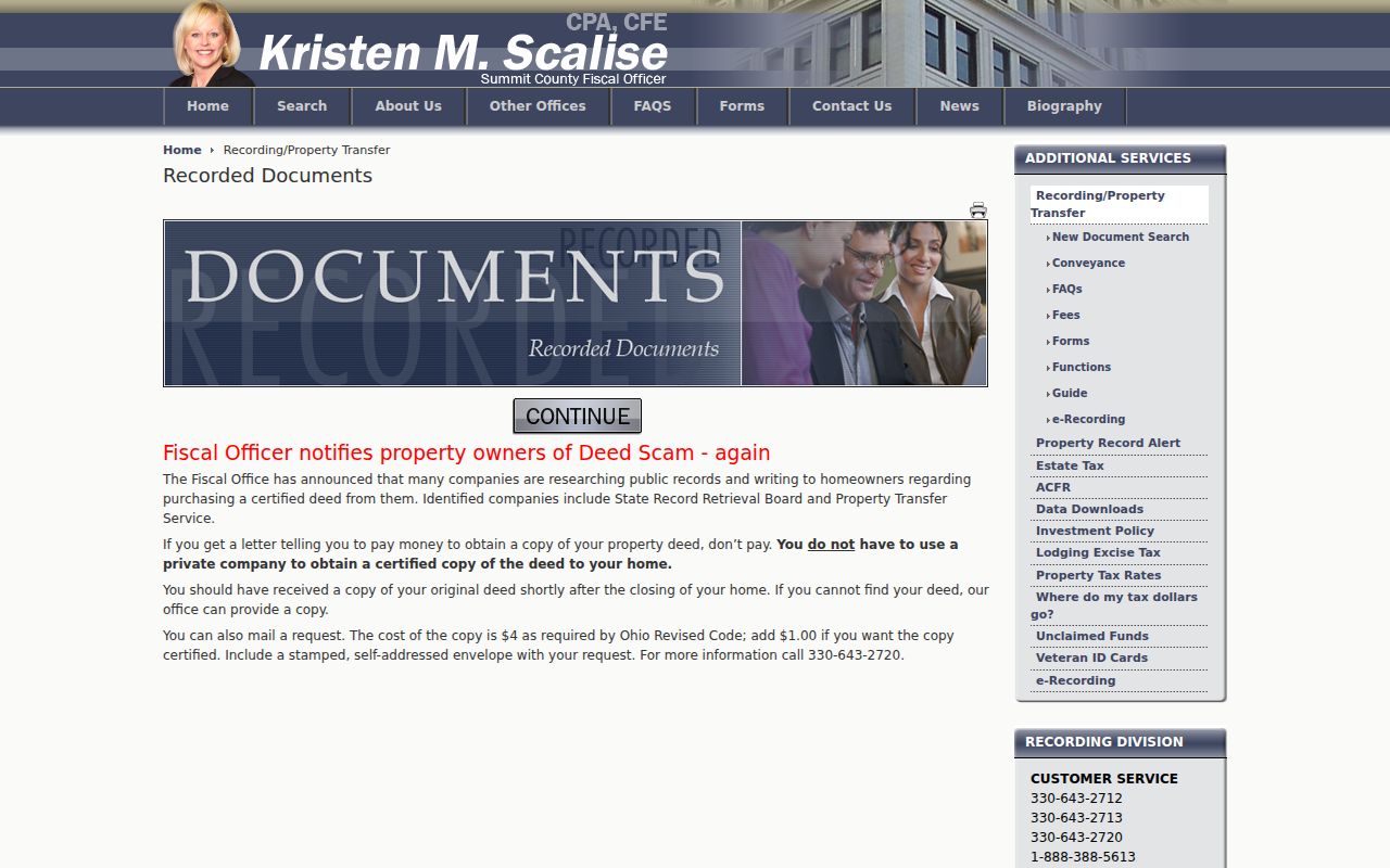 Green street directory Summit recorded documents information